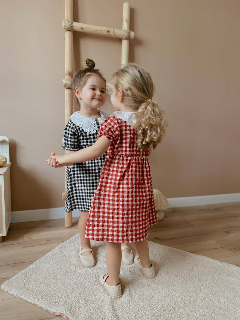 Kız Çocuk  5-14 Yaş Garson Boy Kareli Elbise