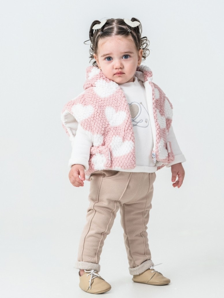 Kız Bebek Zara Model Peluş Üçlü Takım - Pembe