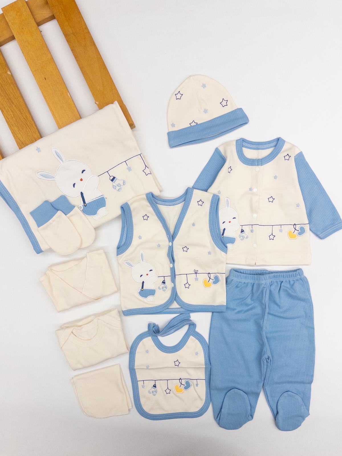 Erkek Bebek Yıldızlı 10Lıu Hastane Çıkışı Set