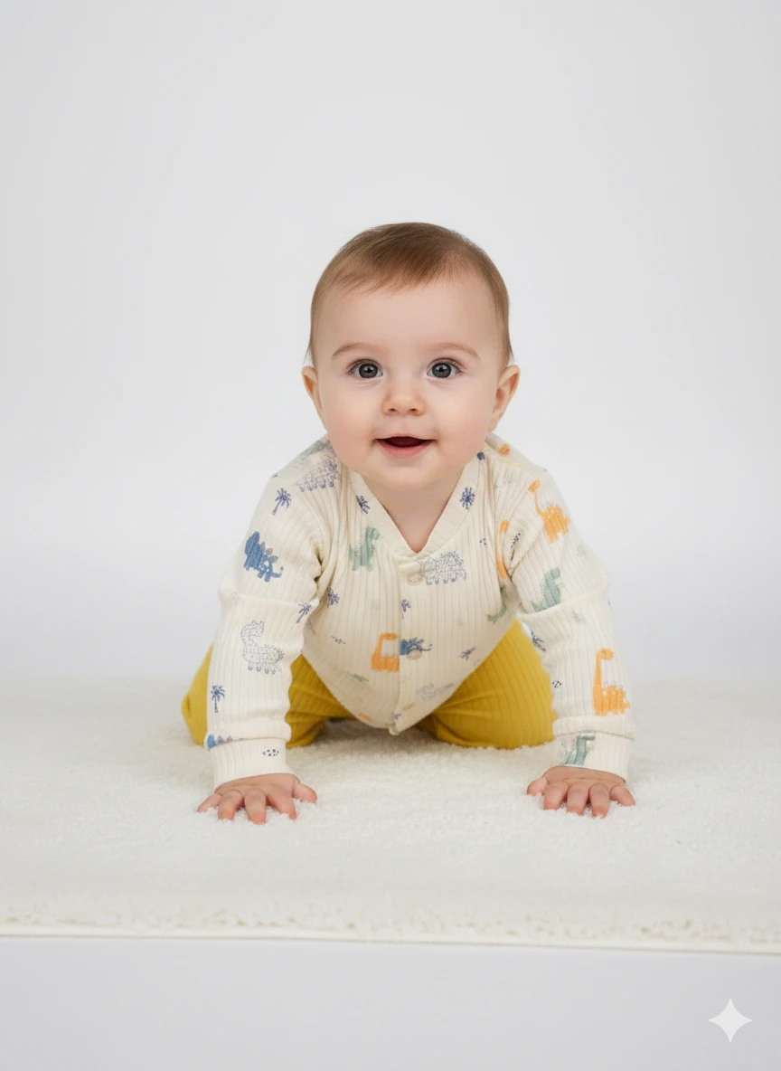 Erkek Bebek Boydan Çıtçıtlı Fitilli İkili Takım