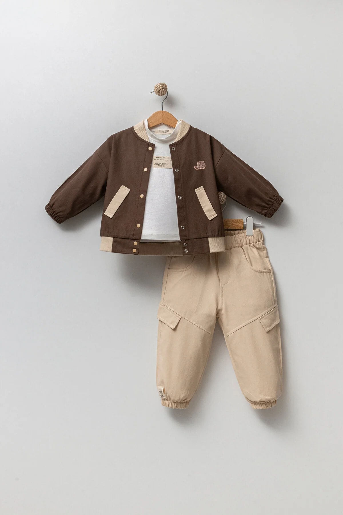 Erkek Bebek Bomber Ceket Üçlü Takım