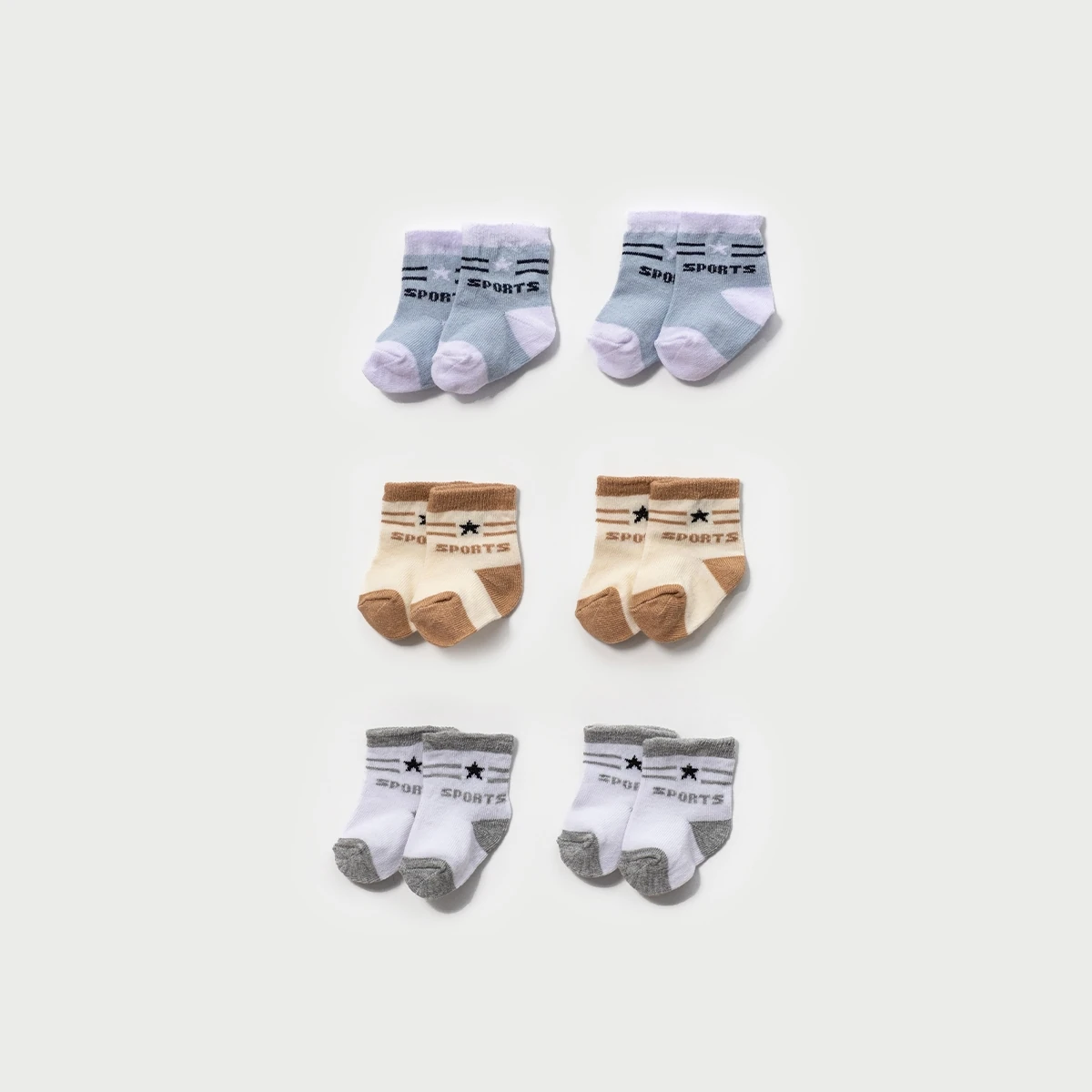 Erkek Bebek 0-3-6 Ay Kutulu 6 Adet Çorap