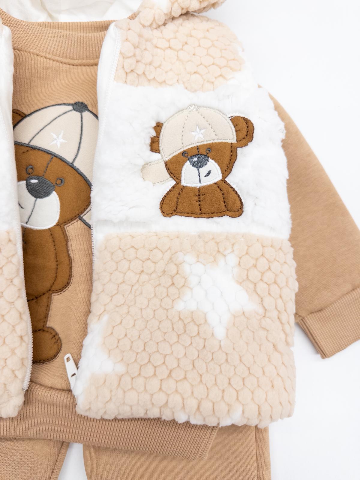 Erkek Bebek  Cool Kids ŞardonluYelekli Üçlü Takım