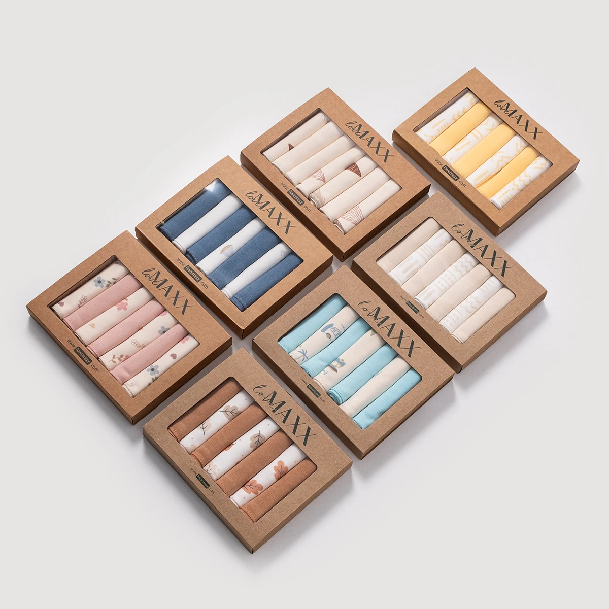 Unisex Bebek Kutulu 7 Adet Ağız Mendili