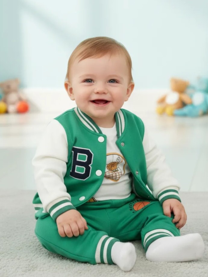 Erkek Bebek Kolej Ceketli Tarz 3Lü Takım