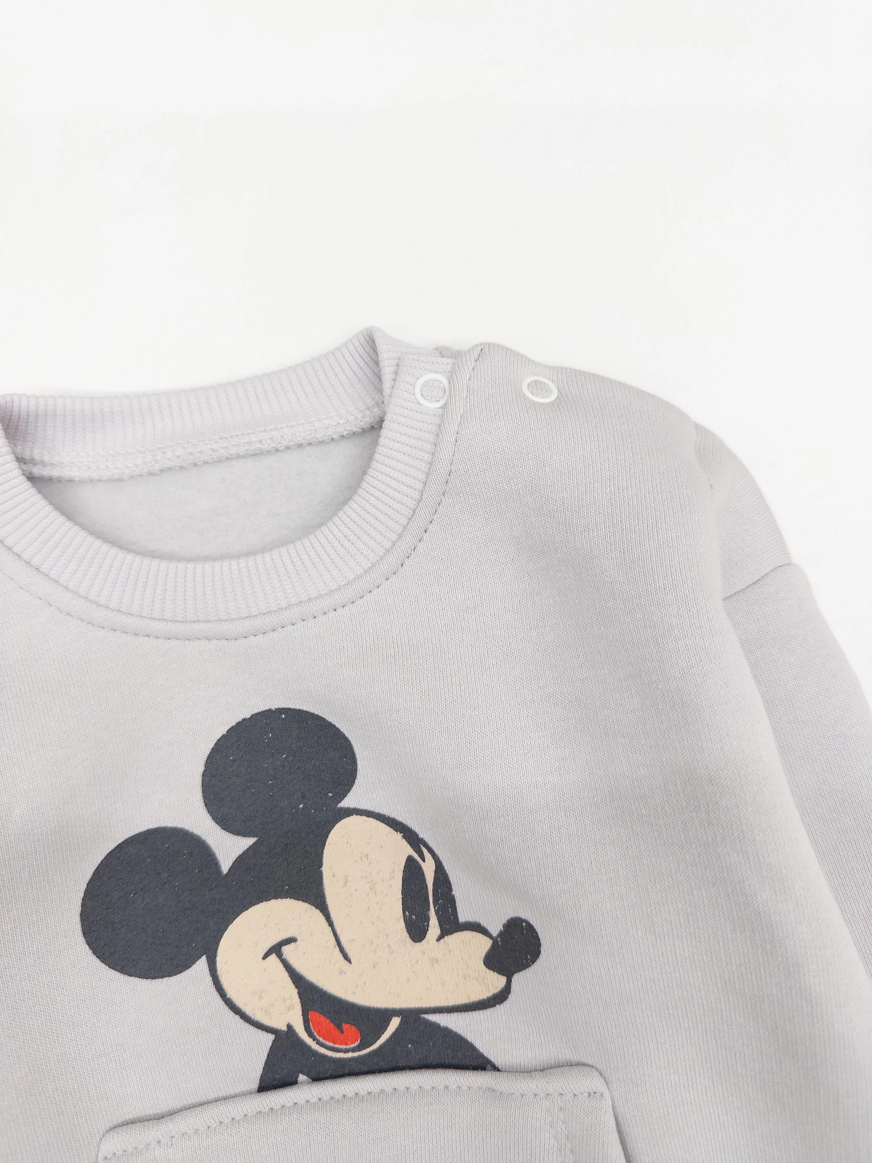 Erkek Bebek Miki Baskılı Şardonlu İkili Takım