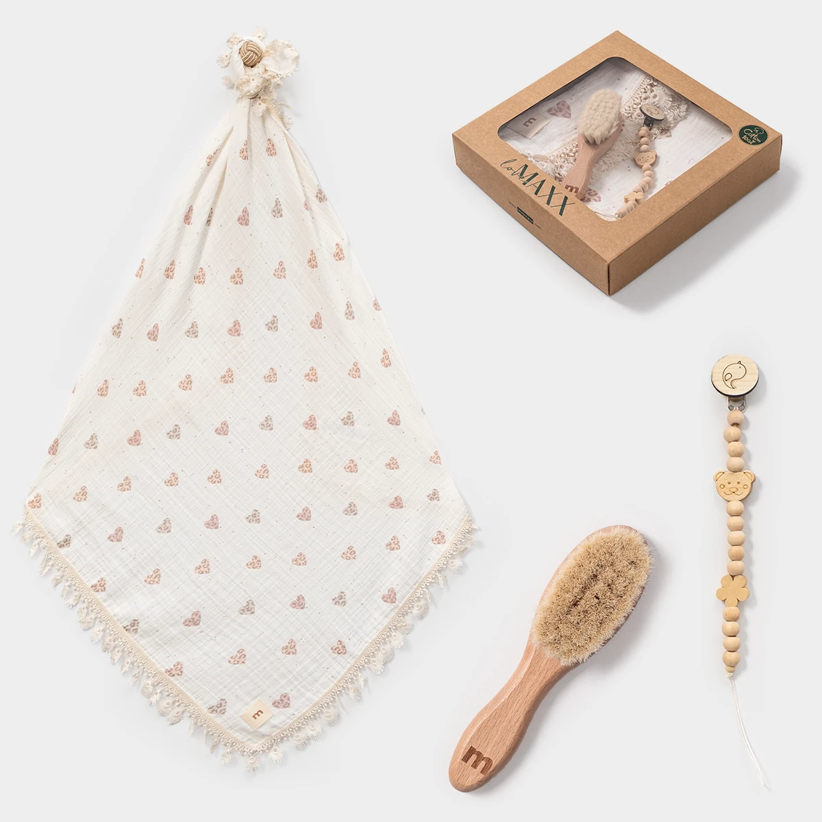 Kız Bebek Müslin Battanaiye Tarak Emzik Tutacağı Set