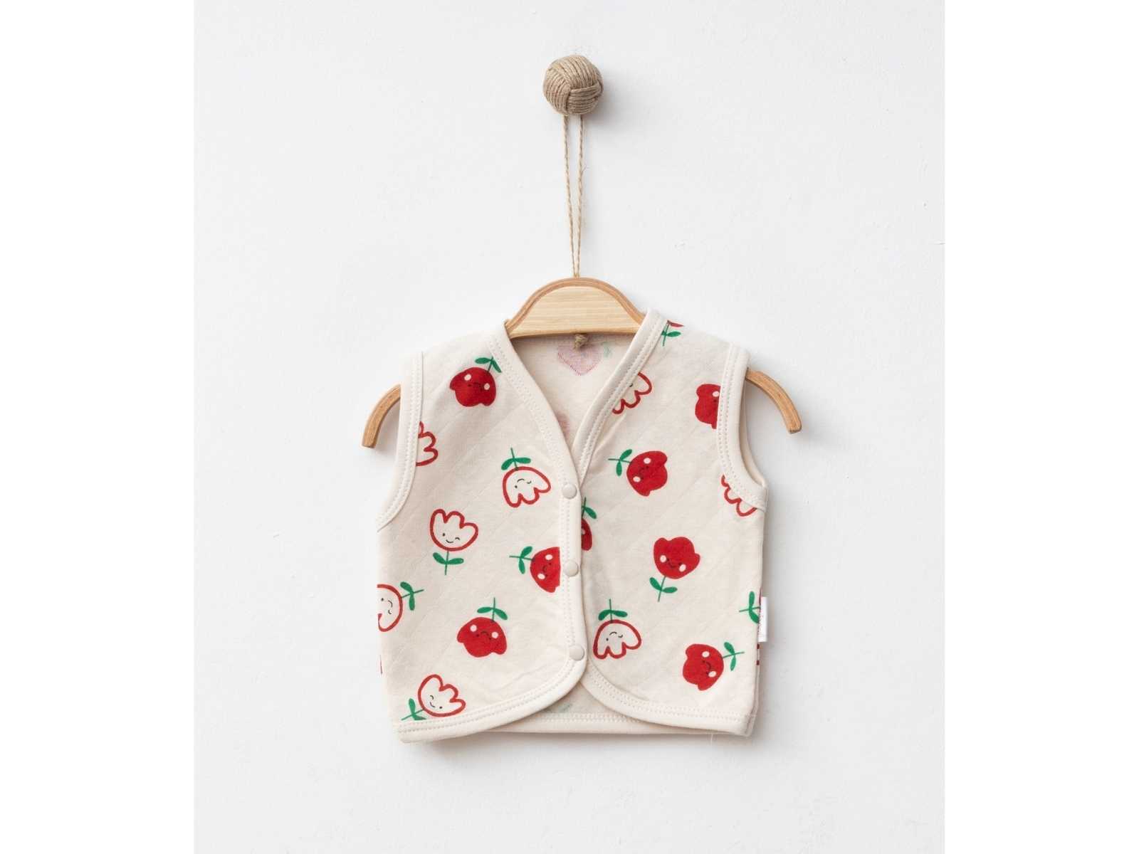 Kız Bebek Lale Desenli Yelek