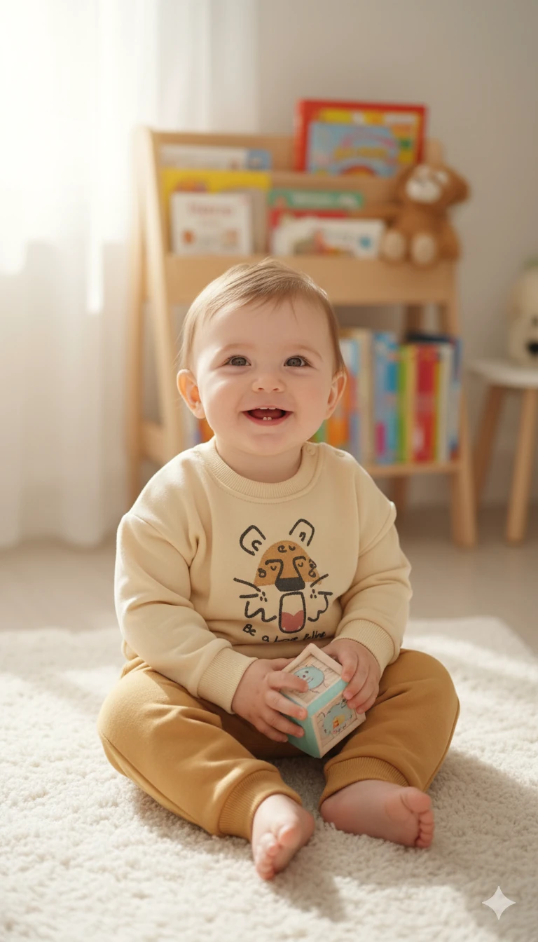 Erkek Bebek Şardonlu İkili Takım - Sarı