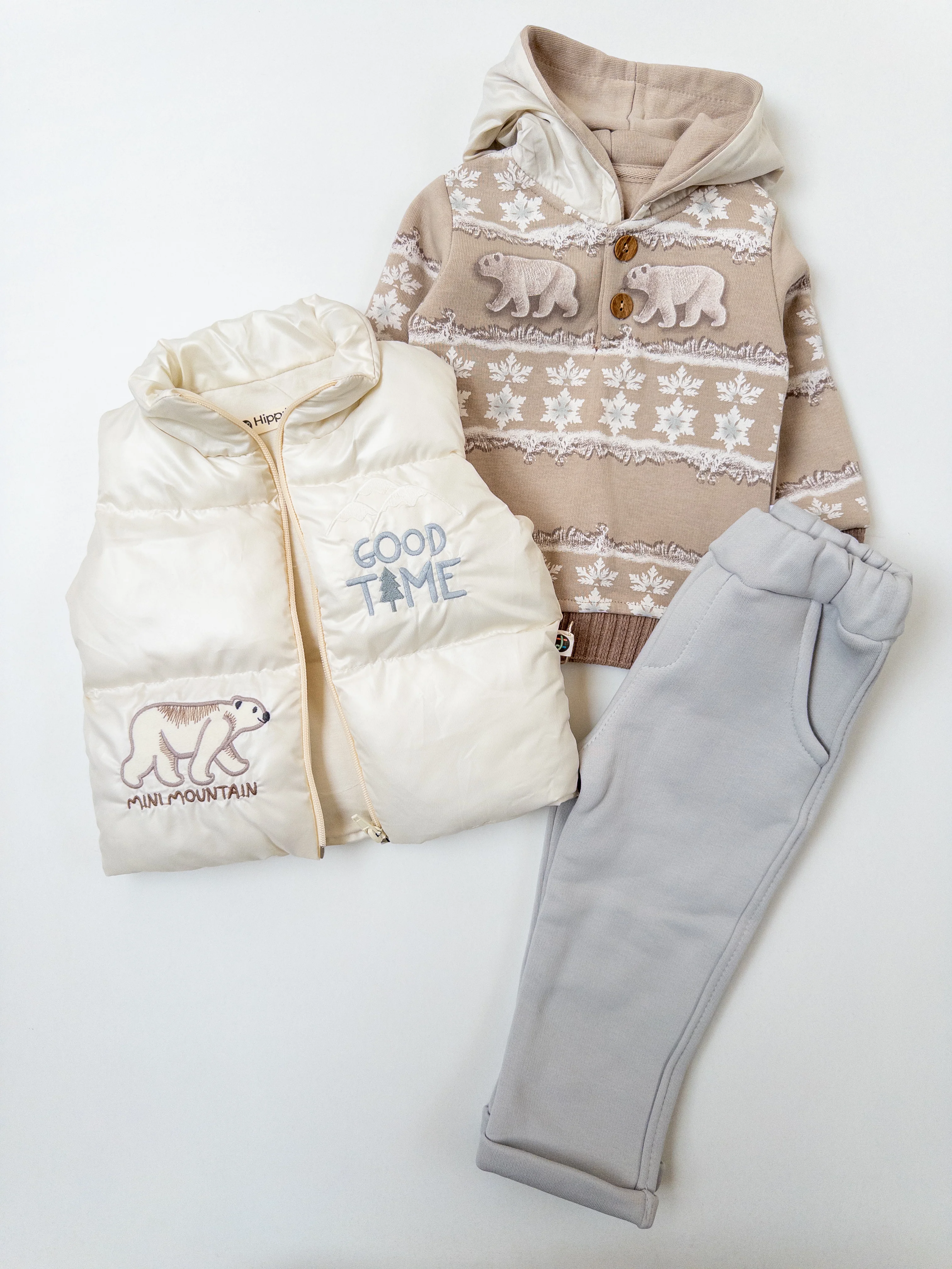 Erkek Bebek Good Time Yelekli Üçlü Takım