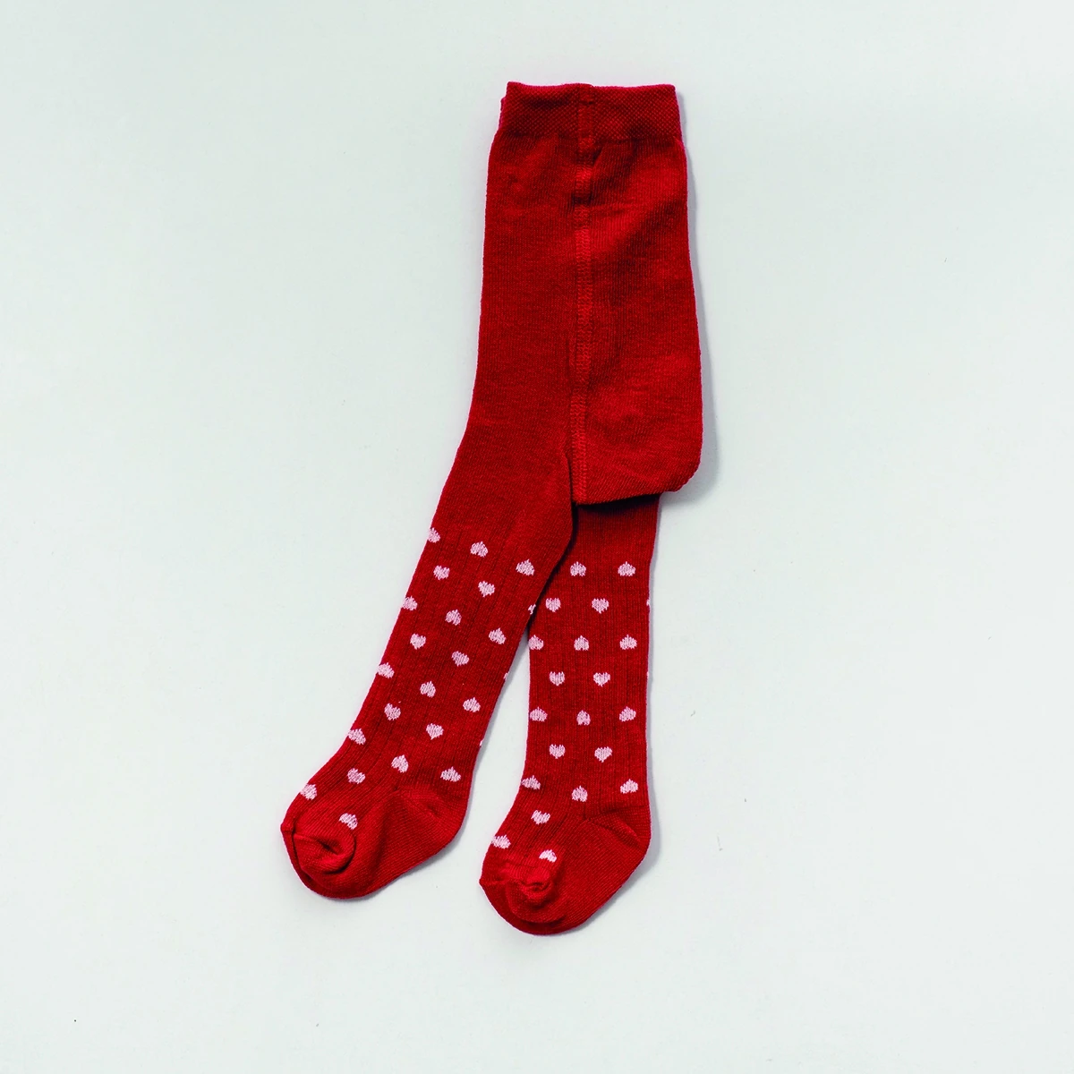 Kız Bebek 1 Adet Kalpli Külotlu Çorap - kırmızı