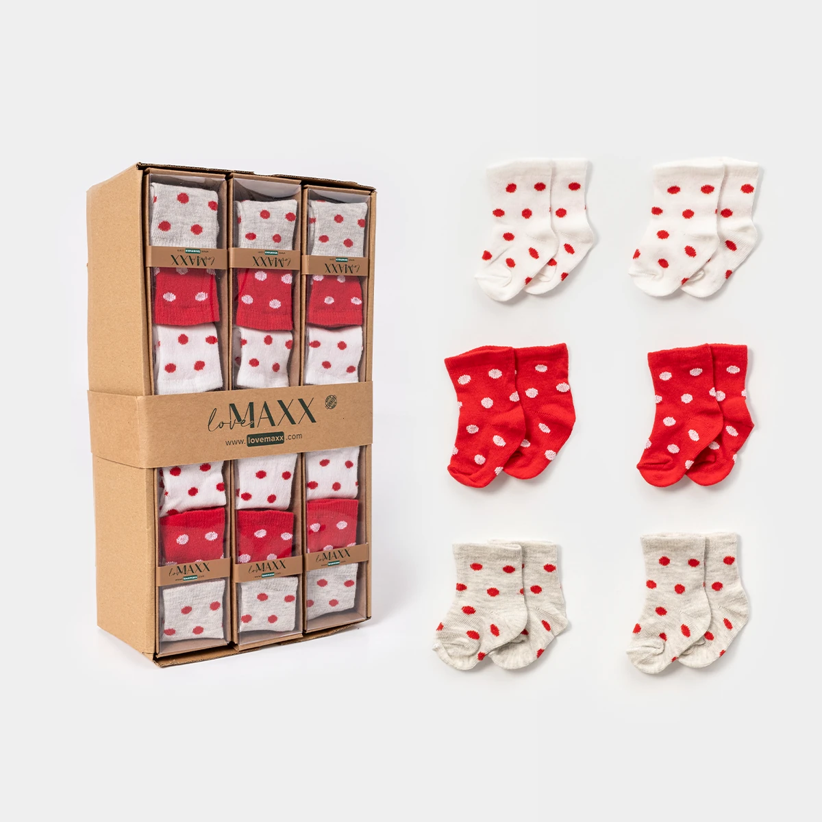 Kız Bebek 0-3-6 Aylık 6 Adet Kutulu Asorti Çorap