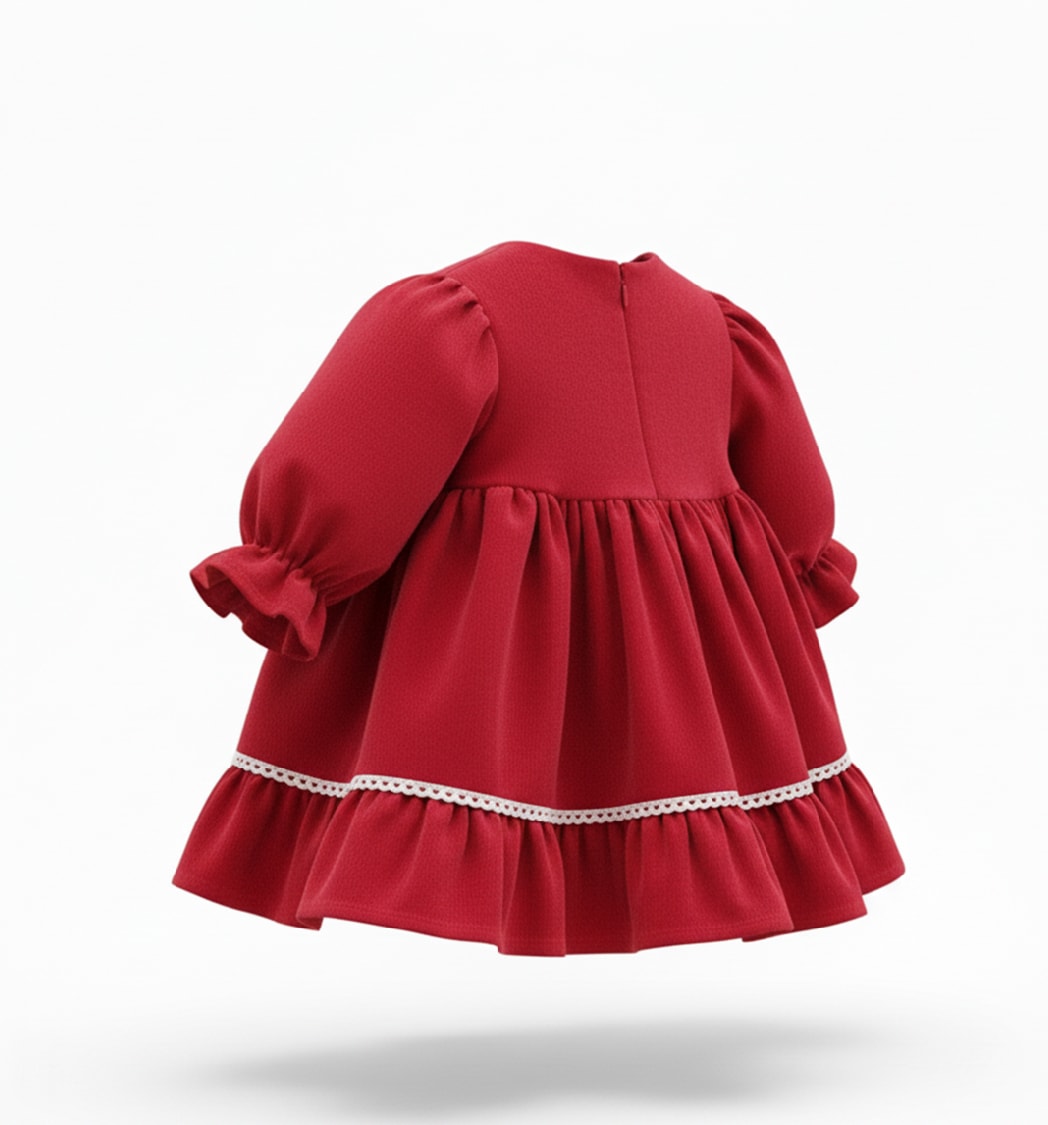 Kız Bebek Sweetme Yakalı Kırmızı Elbise