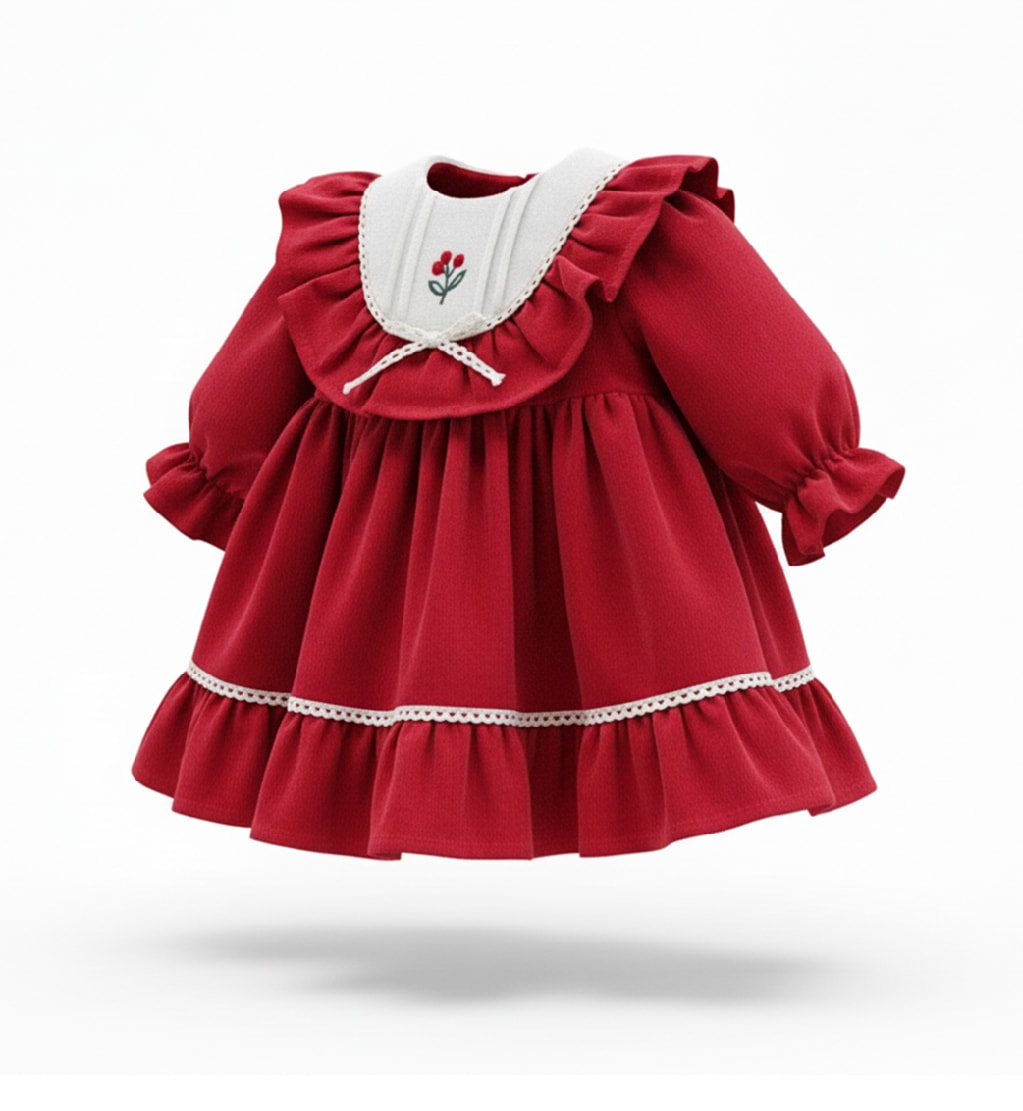 Kız Bebek Sweetme Yakalı Kırmızı Elbise
