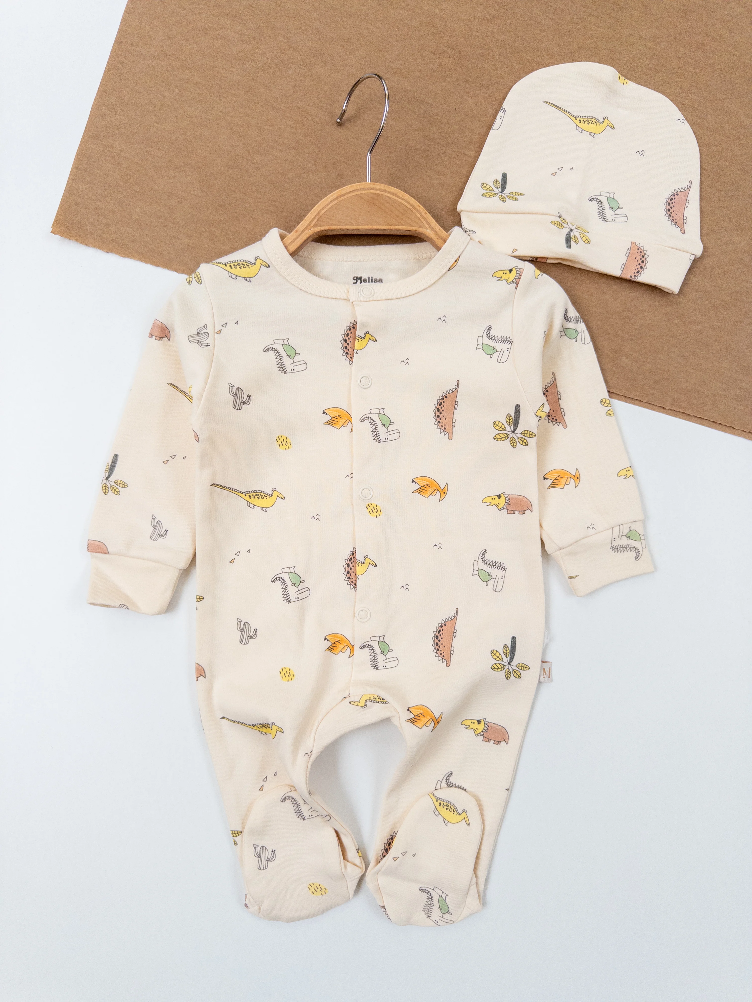 Erkek Bebek Şapkalı Tulum