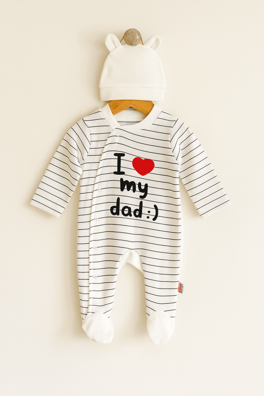Erkek Bebek I My Dad Şapkalı Çıtçıtlı Tulum