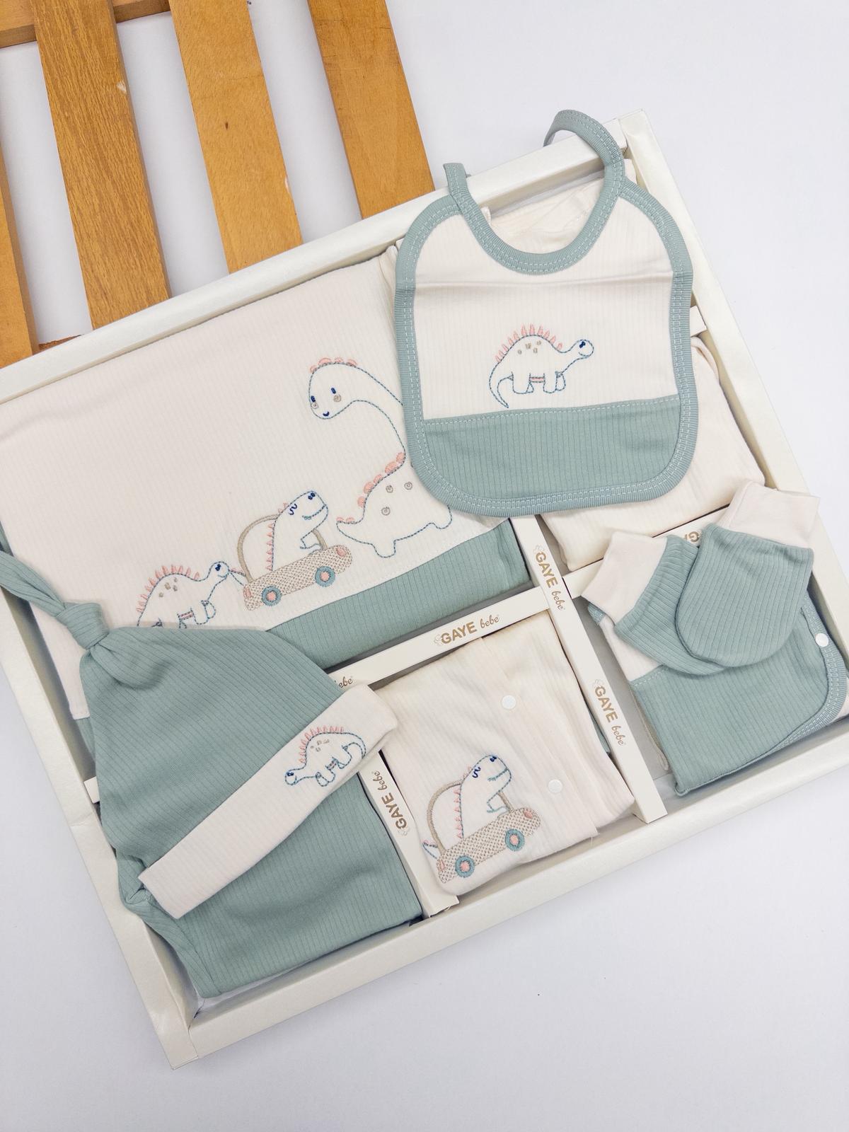 Erkek Bebek Dinazorlu 10Lu Hastane Çıkışı Set - yeşil