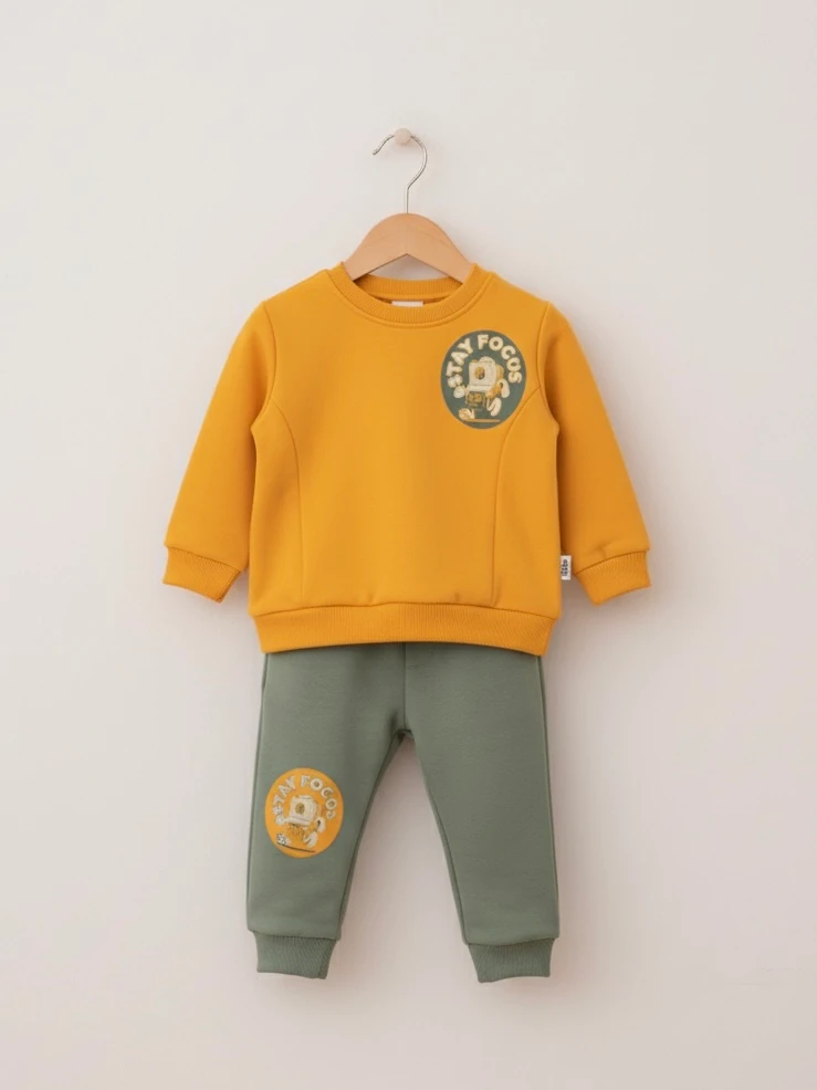 Erkek bebek Armalı Üç İp Şardonlu İkili Takım