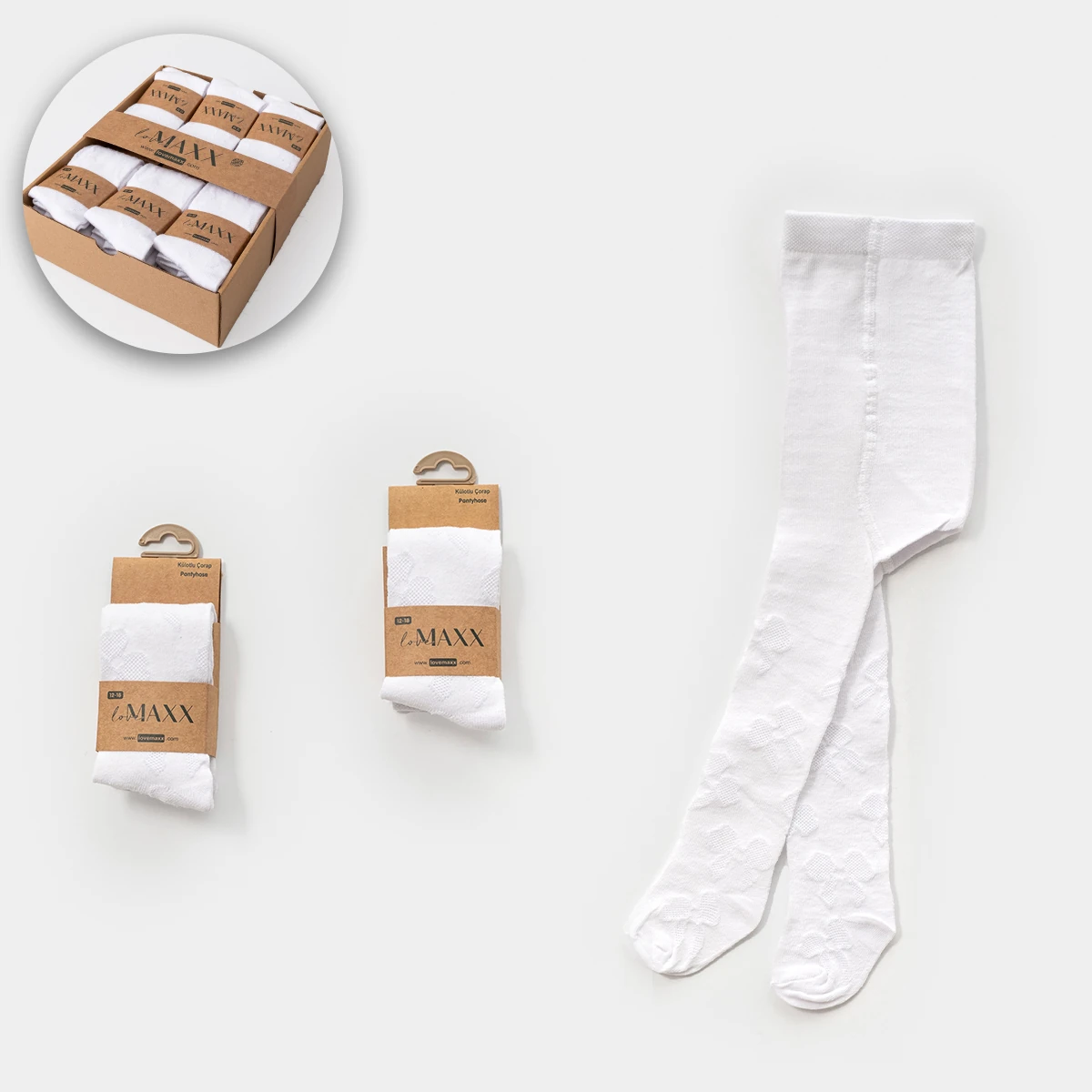 Kız Bebek Jakarlı 0-6 Ay Külotlu Çorap