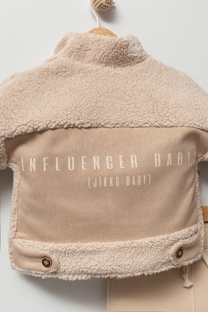 Erkek Bebek Peluş Montlu Tarz Üçlü Takım