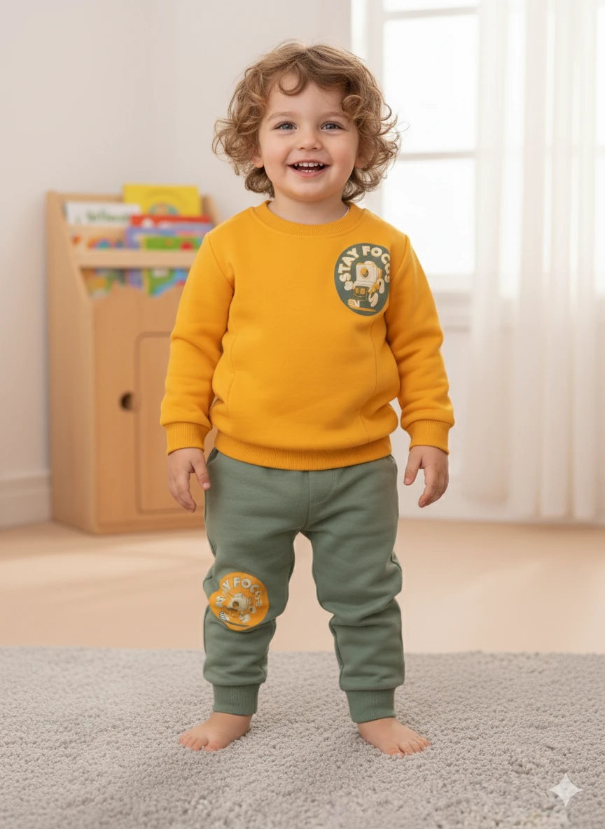 Erkek bebek Armalı Üç İp Şardonlu İkili Takım