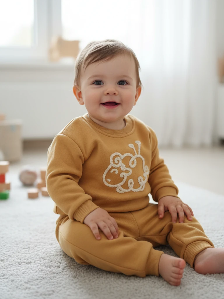 Erkek Bebek Şekilli Şardonlu İkili Takım