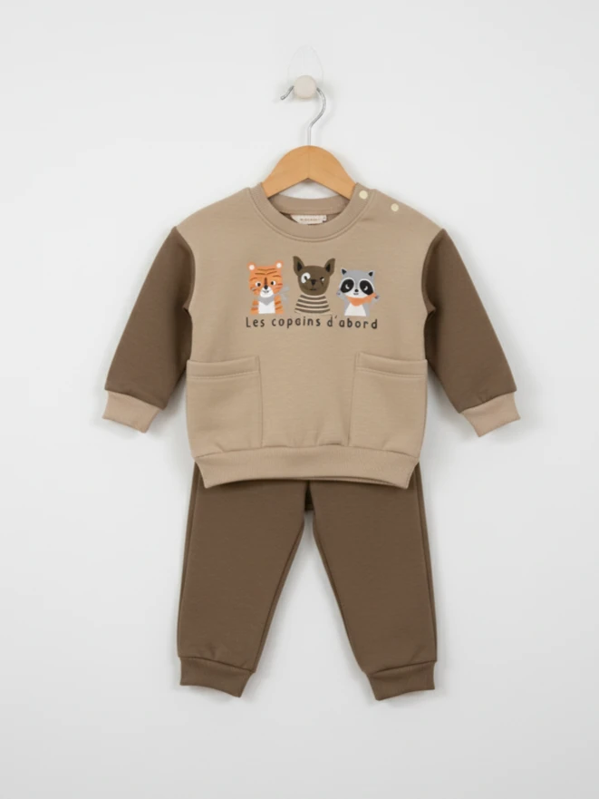 Erkek Bebek Cepli Zoo Şardonlu İkili Takım - yeşil