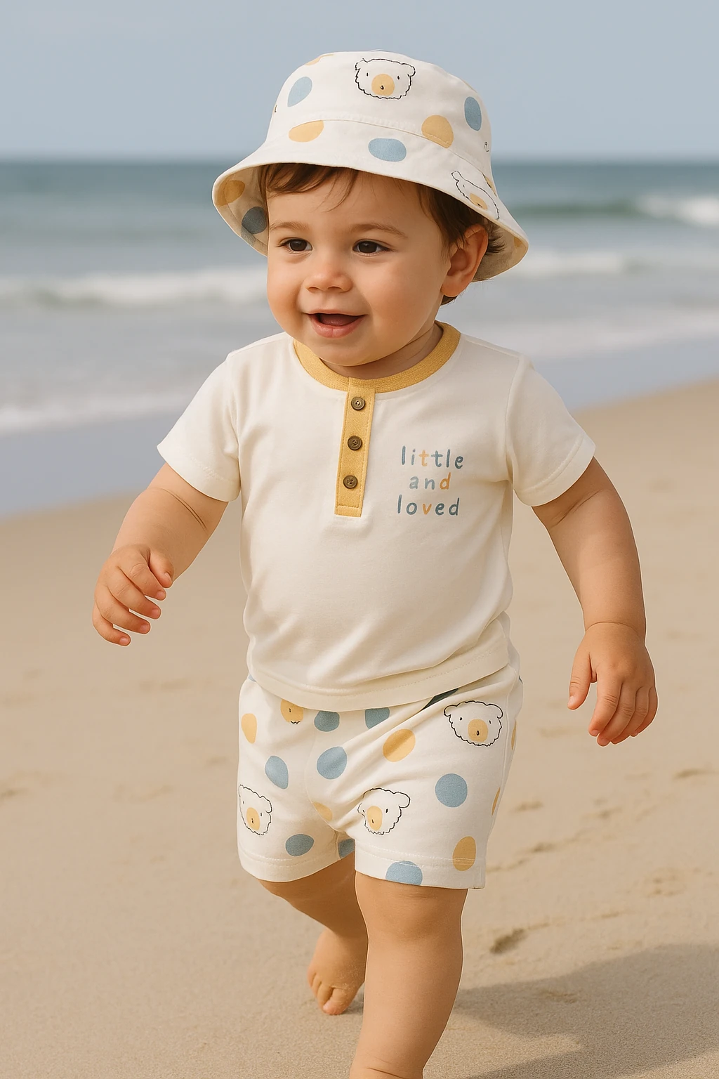 Erkek Bebek Şapkalı Şortlu İkili Takım