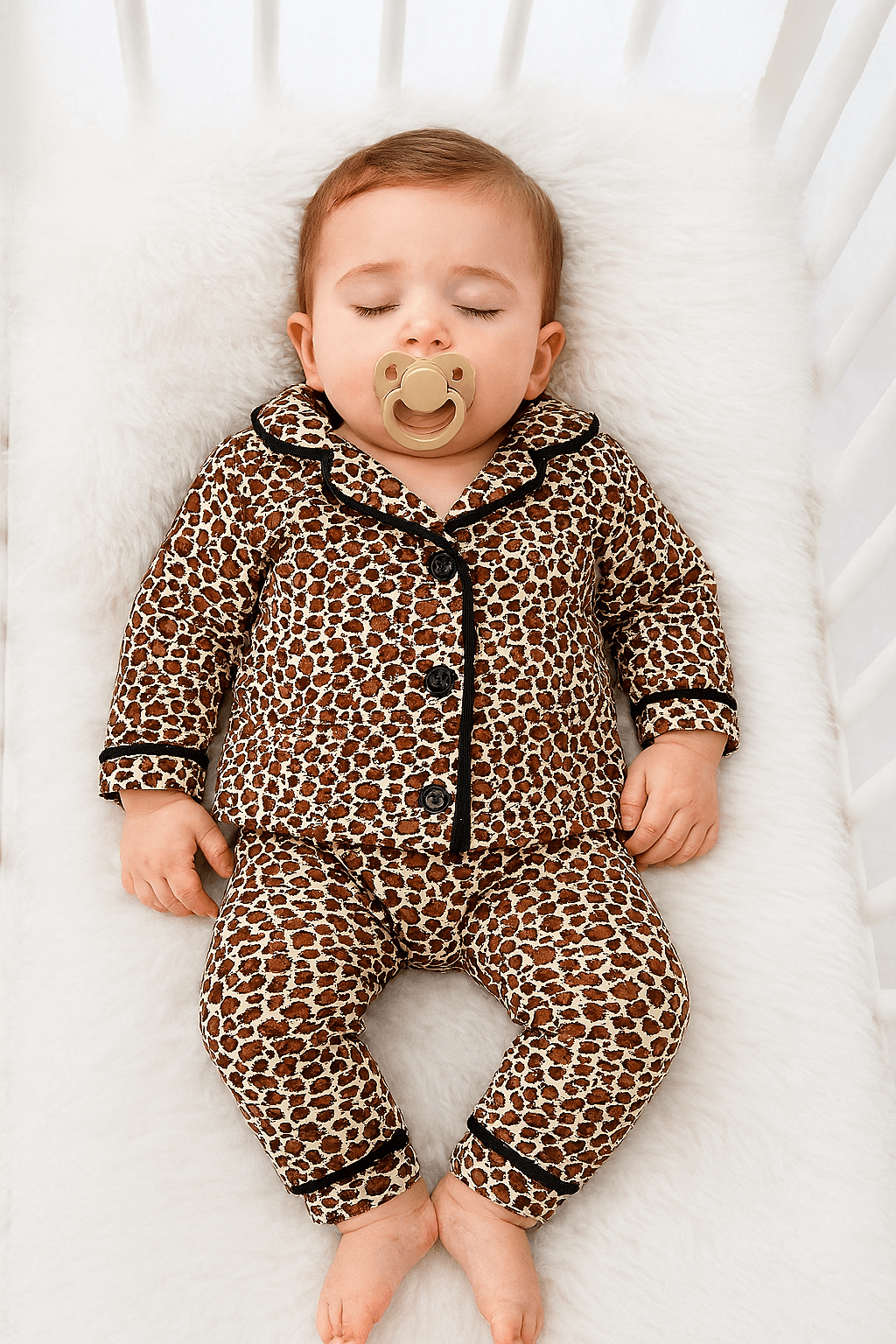 Kız Bebek Leopar Desenli Pijama İkili Takım
