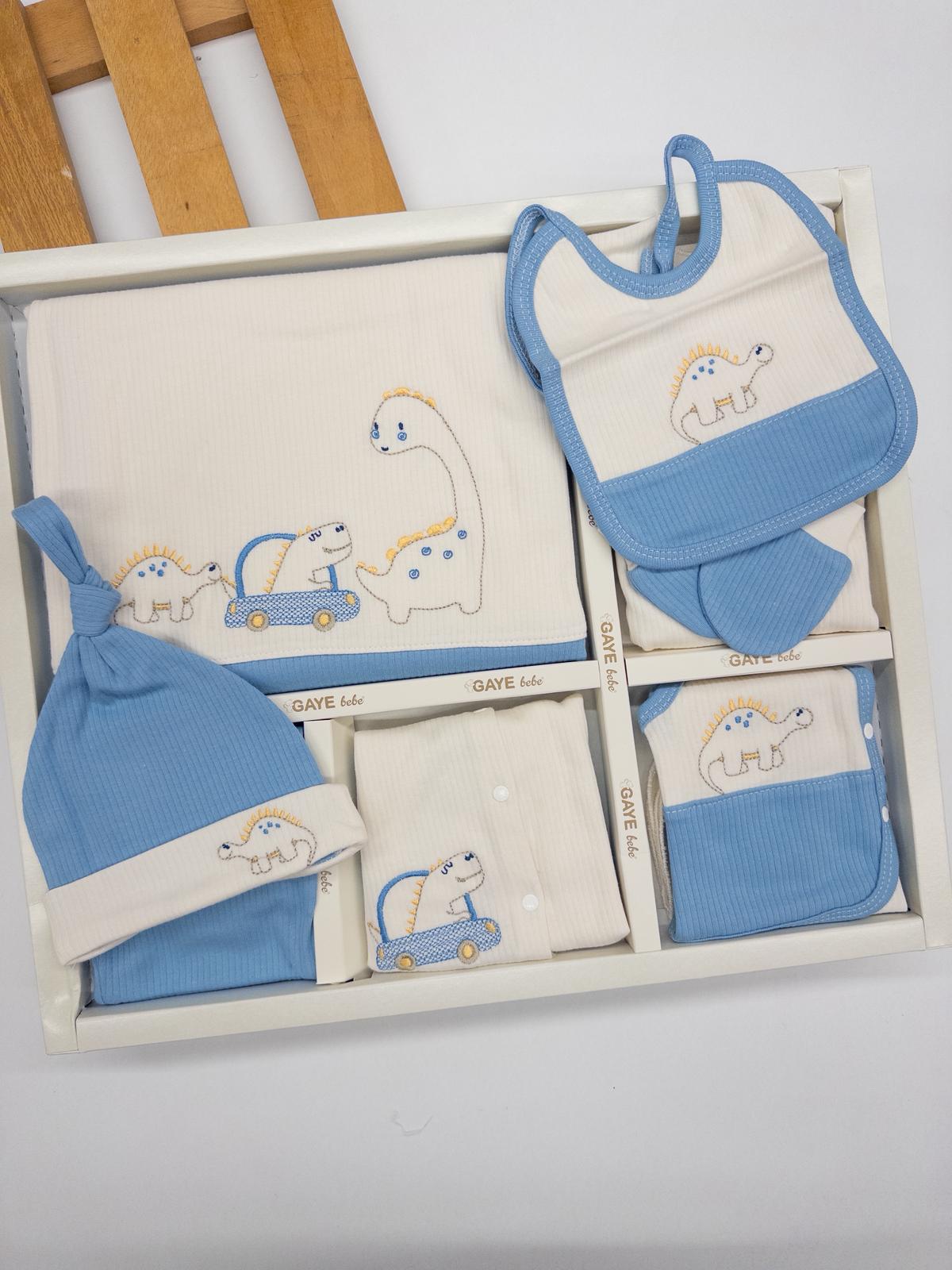 Erkek Bebek Dinazorlu 10Lu Hastane Çıkışı Set - Mavi