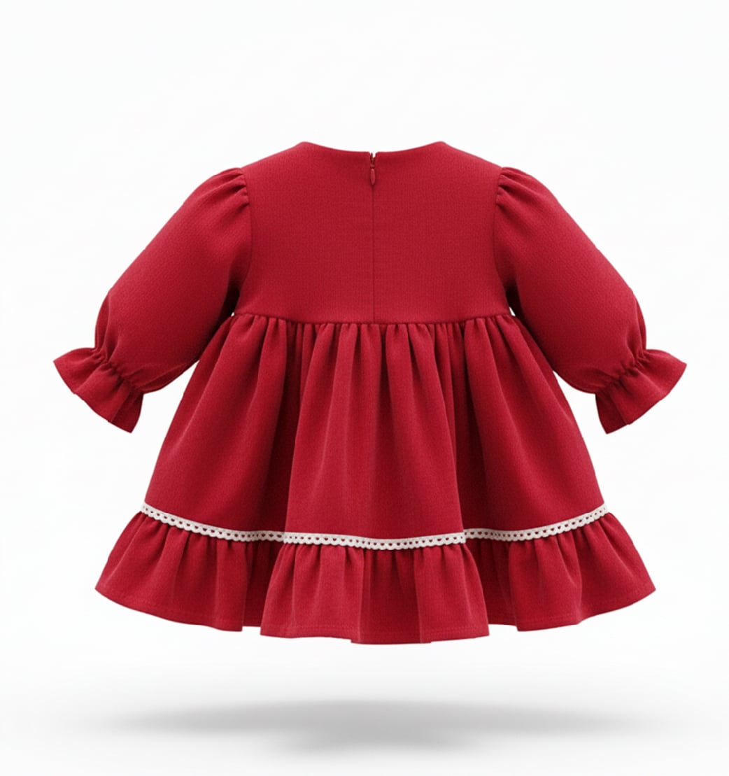 Kız Bebek Sweetme Yakalı Kırmızı Elbise