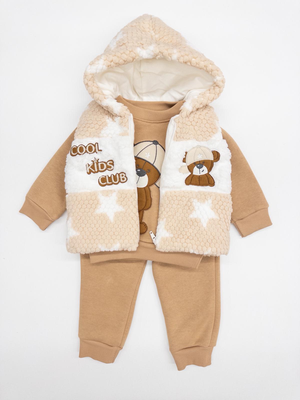 Erkek Bebek  Cool Kids ŞardonluYelekli Üçlü Takım