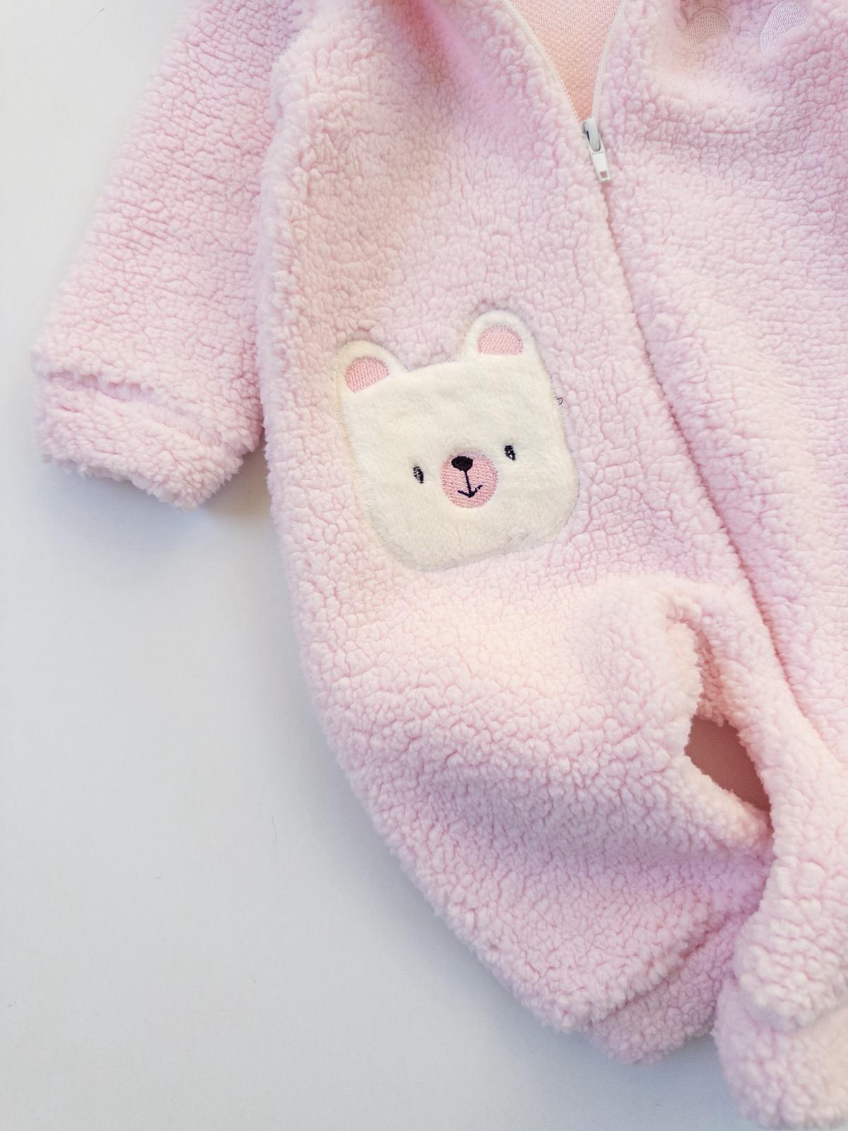 Kız Bebek Welsoft Kapüşonlu Fermuarlı Tulum