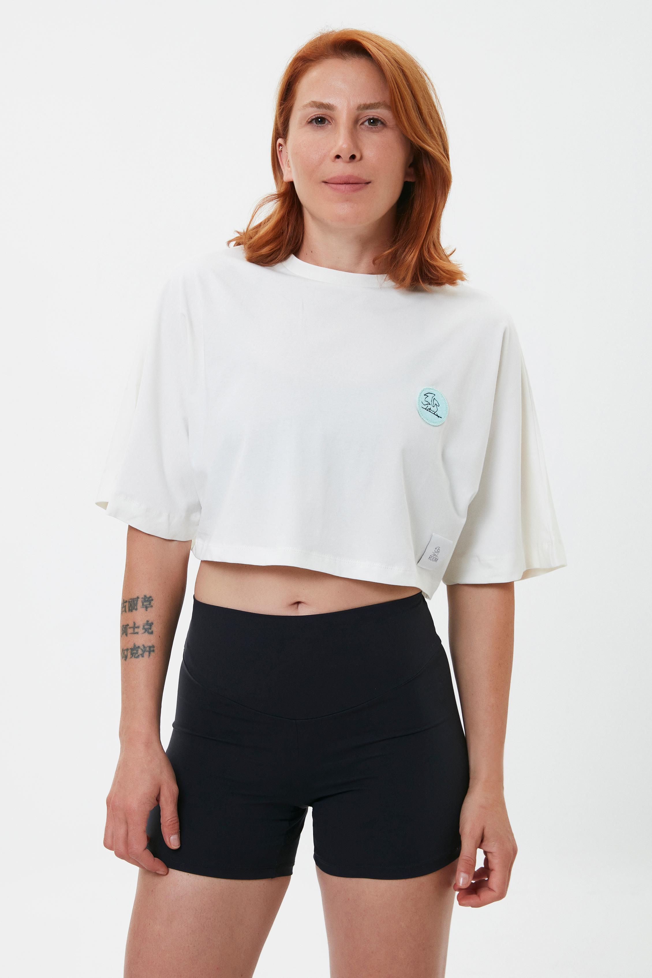 Power Of Creation - Short Sleeve Crop Top - White