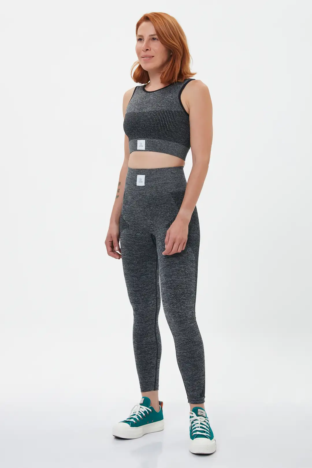 Women Long Melange Training Leggings