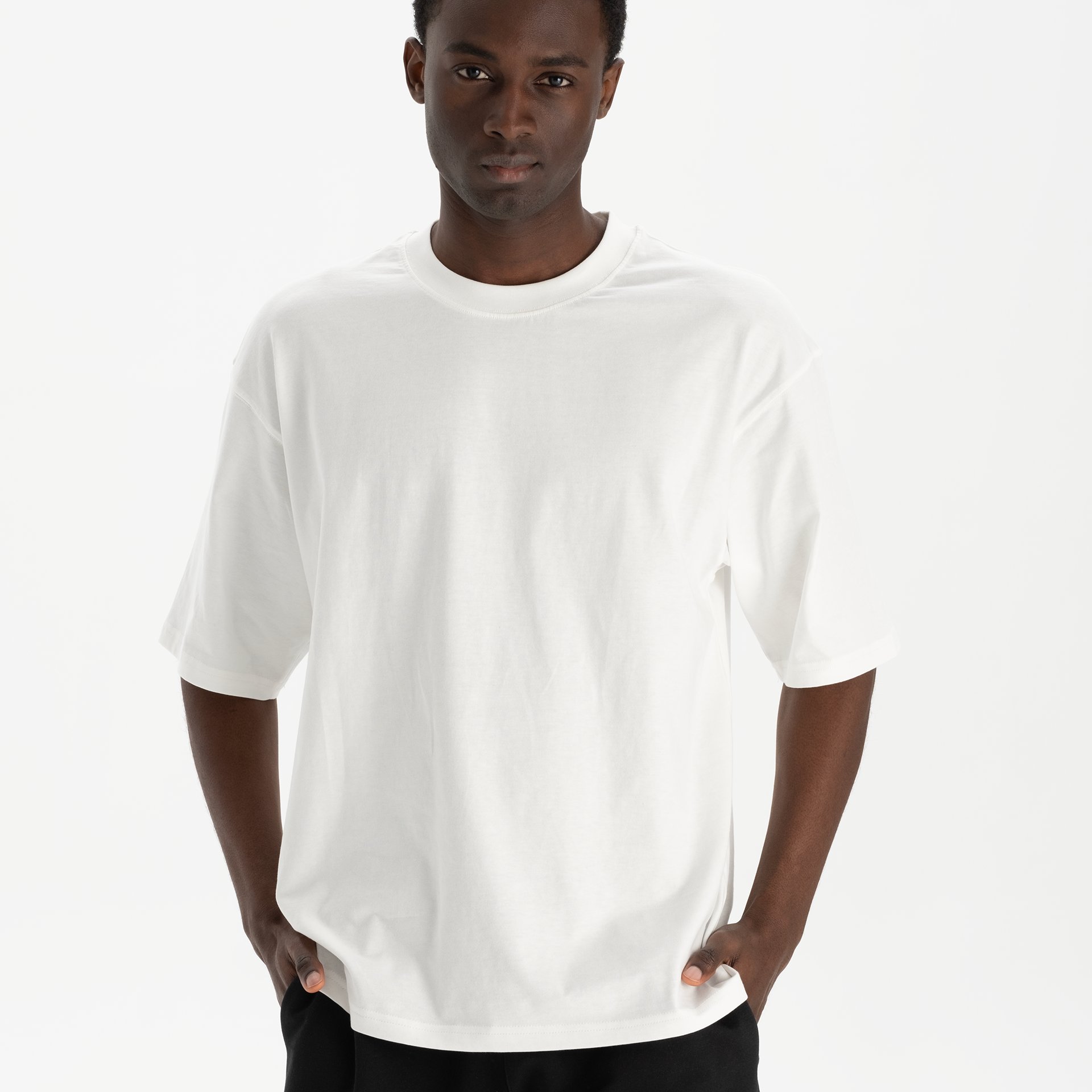 Oversize T-Shirt - krem beyaz