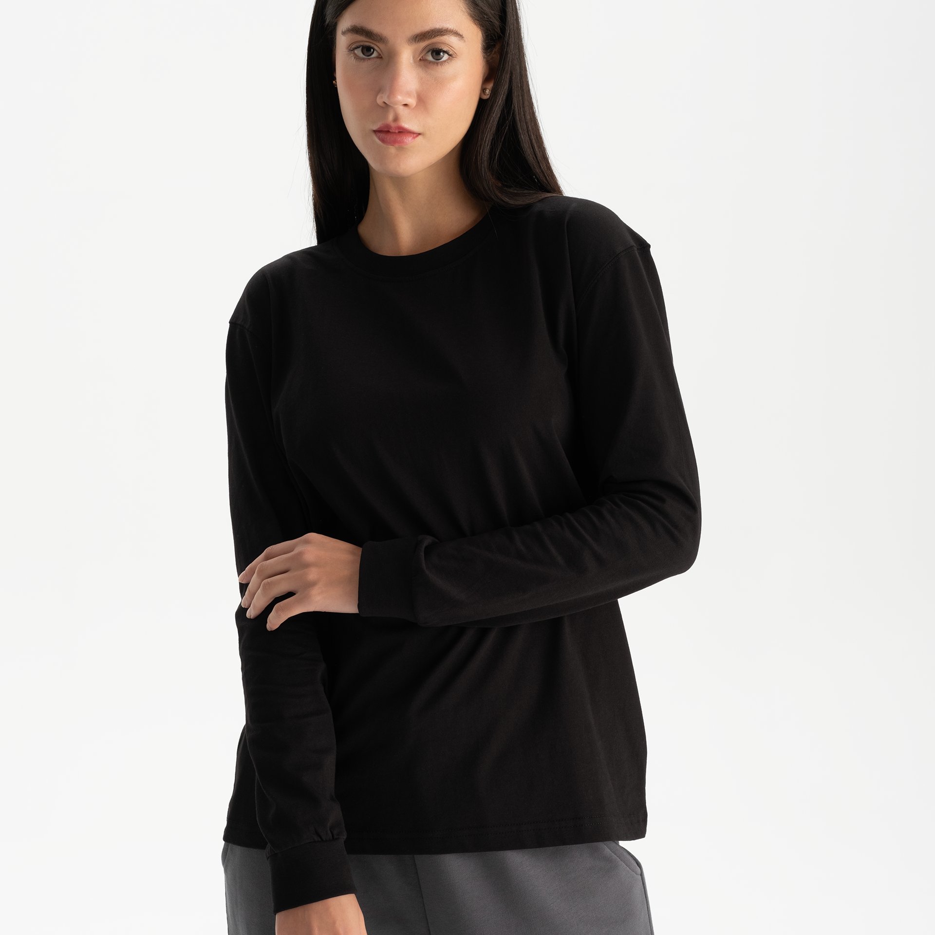 Long Sleeve Relax Fit T-Shirt - Black Beauty