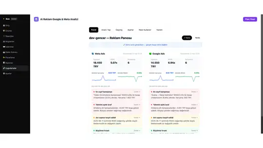 AI Reklam Analizi — Google & Meta ekran görüntüsü 5