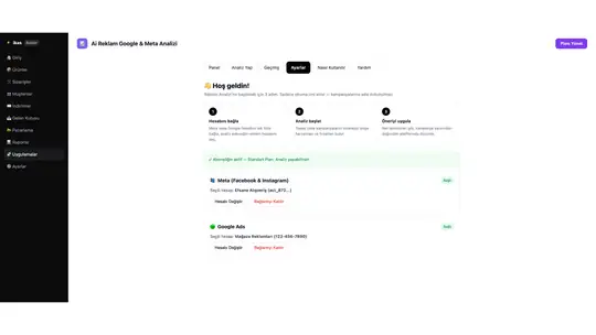 AI Reklam Analizi — Google & Meta ekran görüntüsü 2
