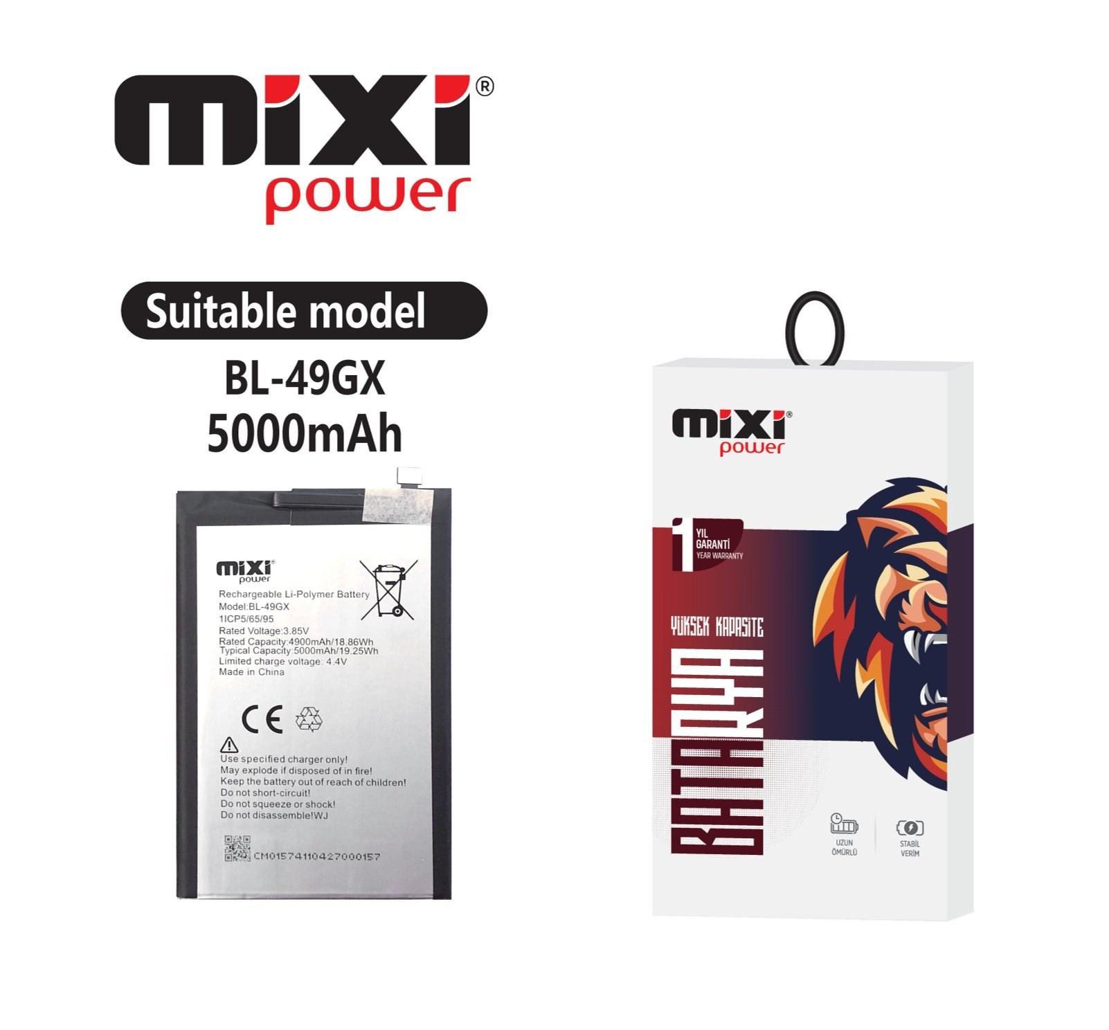 Mixipower infinix hot 11 s / infinix note 10 / infinix note 7 / infinix smart 5 Uyumlu Yüksek Kapasi