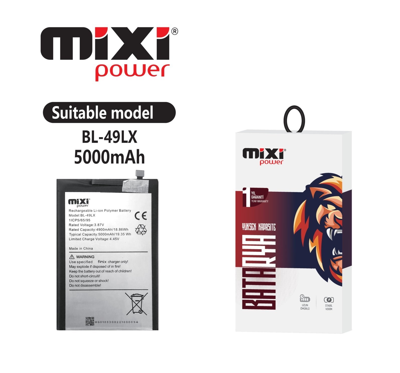 Mixipower infinix hot 12 Uyumlu Yüksek Kapasiteli Batarya