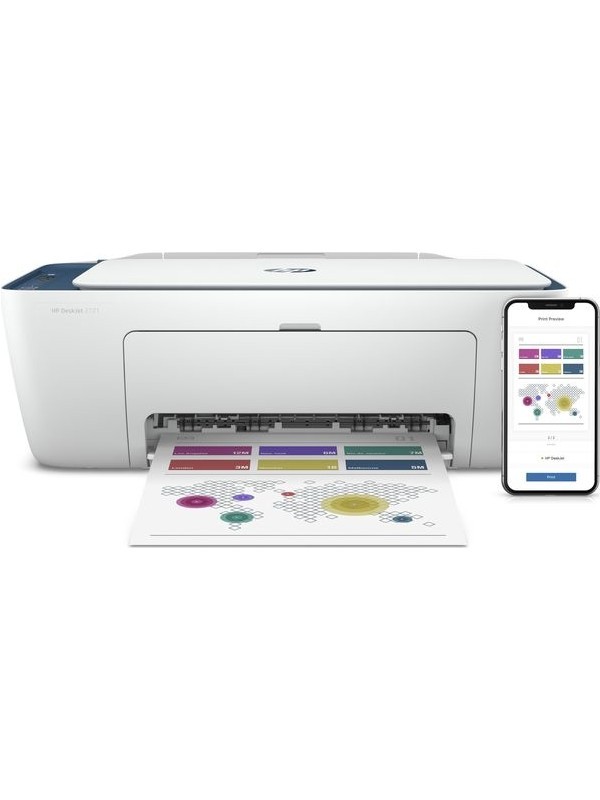 HP DeskJet 2721 Fotokopi + Tarayıcı + Wi-Fi + Airprint Yazıcı 7FR54B kontrollu satıs