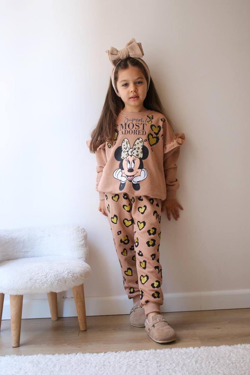 MINNIE BASKILI SİMLİ 3 İPLİK TAKIM