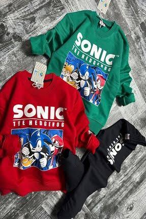Sonic Baskılı Kırmızı Takım