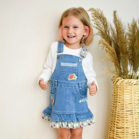 ÇİLEK NAKIŞLI KOT JİLE