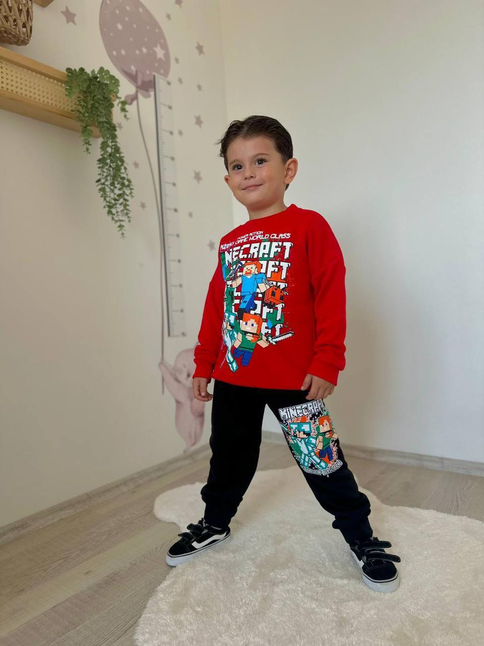 MINECRAFT BASKILI 3 İPLİK TAKIM