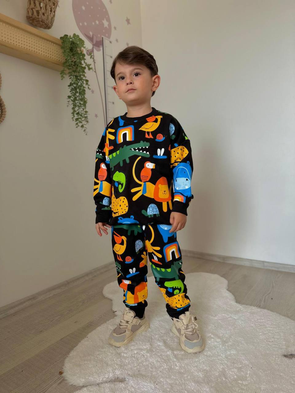 SEVİMLİ HAYVANLAR BASKILI 3 İPLİK TAKIM
