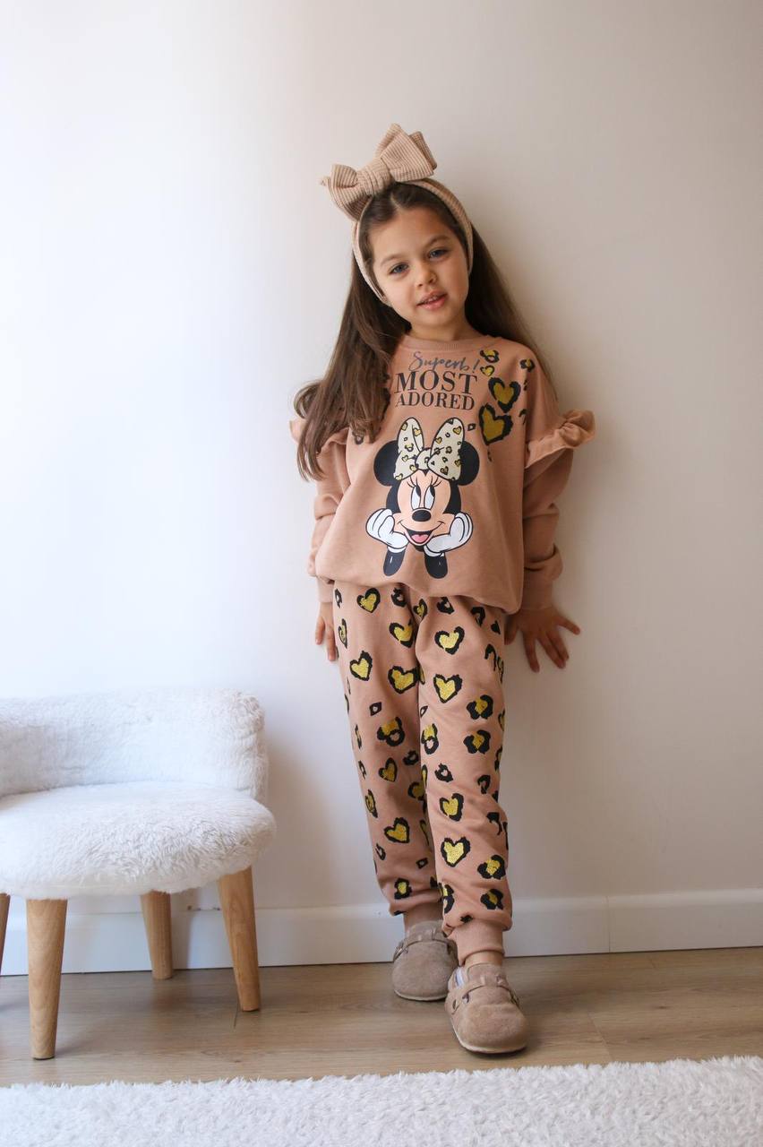 MINNIE BASKILI SİMLİ 3 İPLİK TAKIM