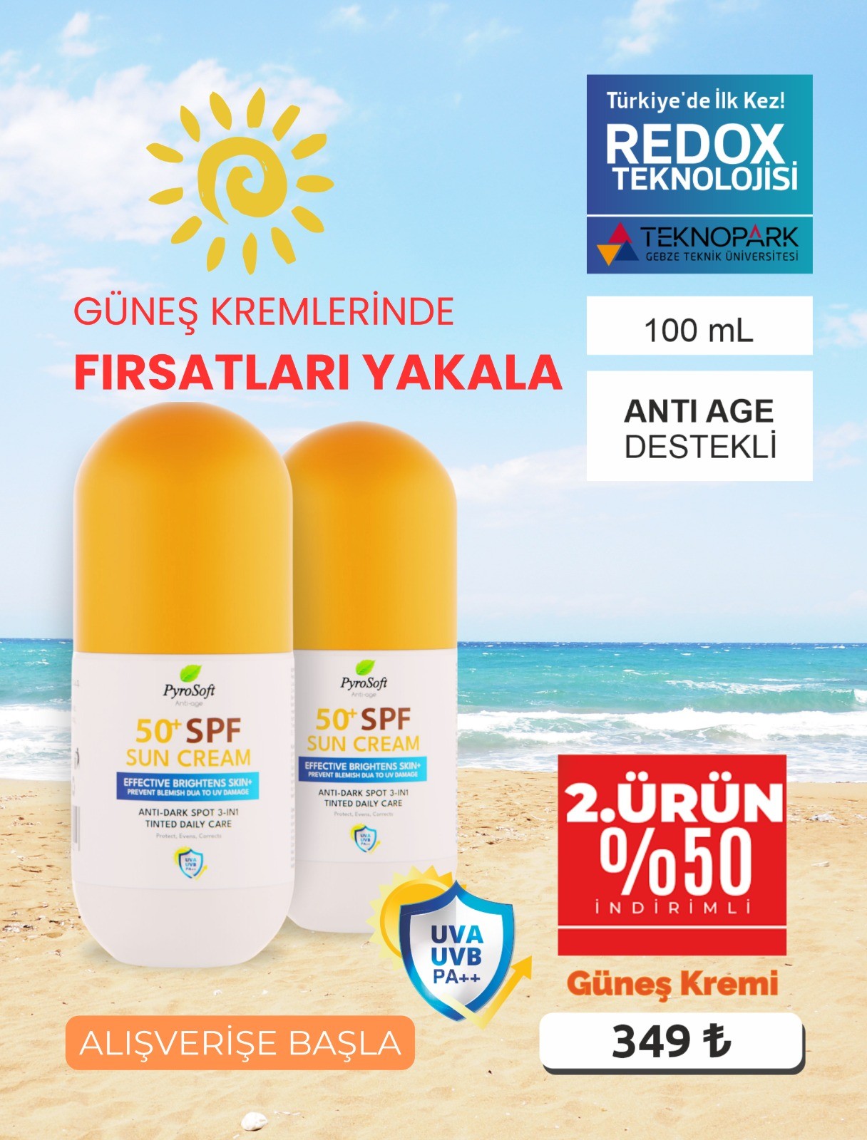 Pyrosoft Leke Karşıtı & Anti-age SPF 50 Güneş Koruyucu