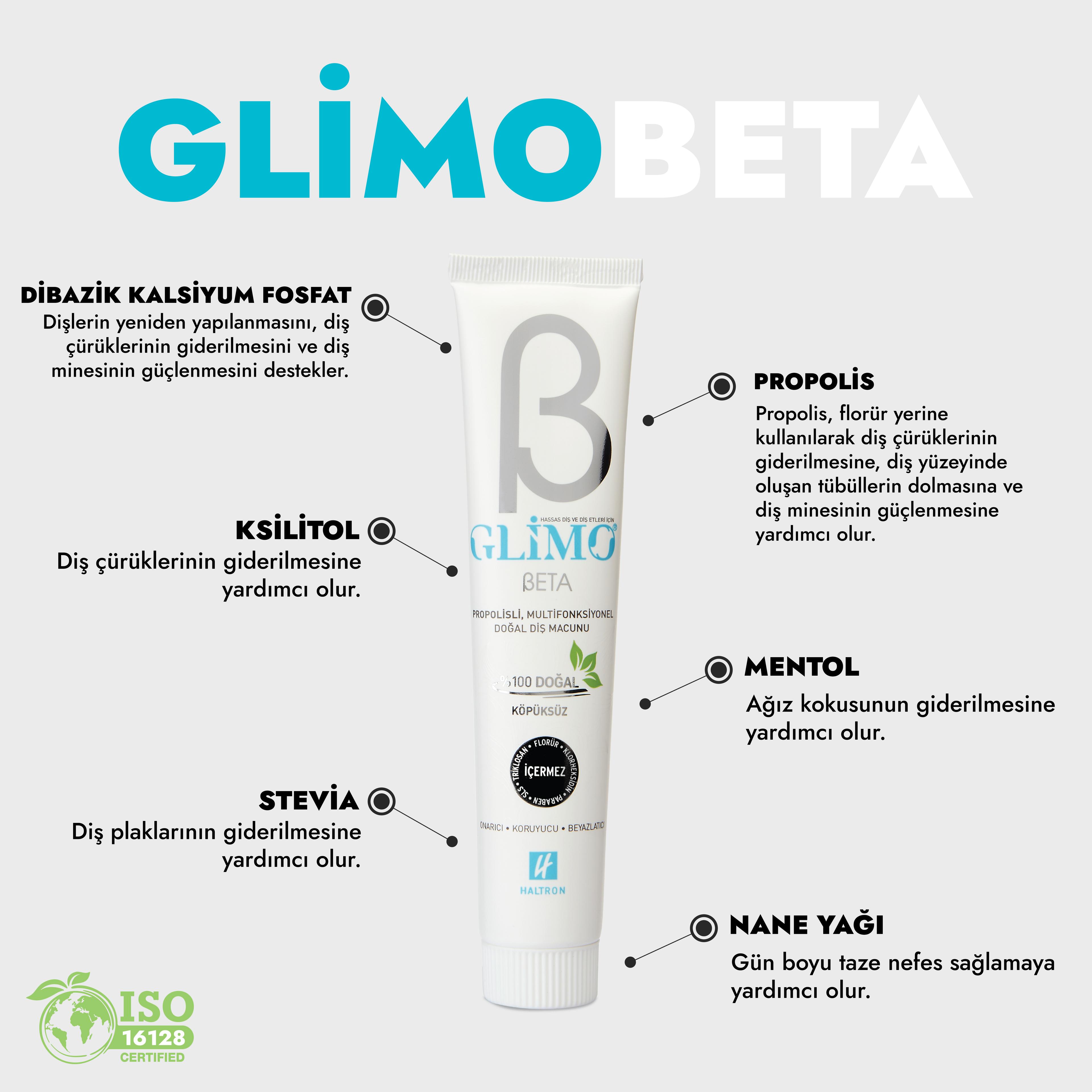 Glimo Beta 100% Natural Toothpaste with Propolis for Sensitive Gums